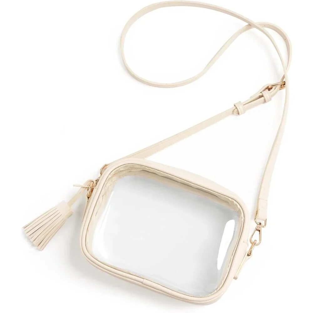 Clear Crossbody Bag PVC Small Stadium Approved Water-Resistant Women
